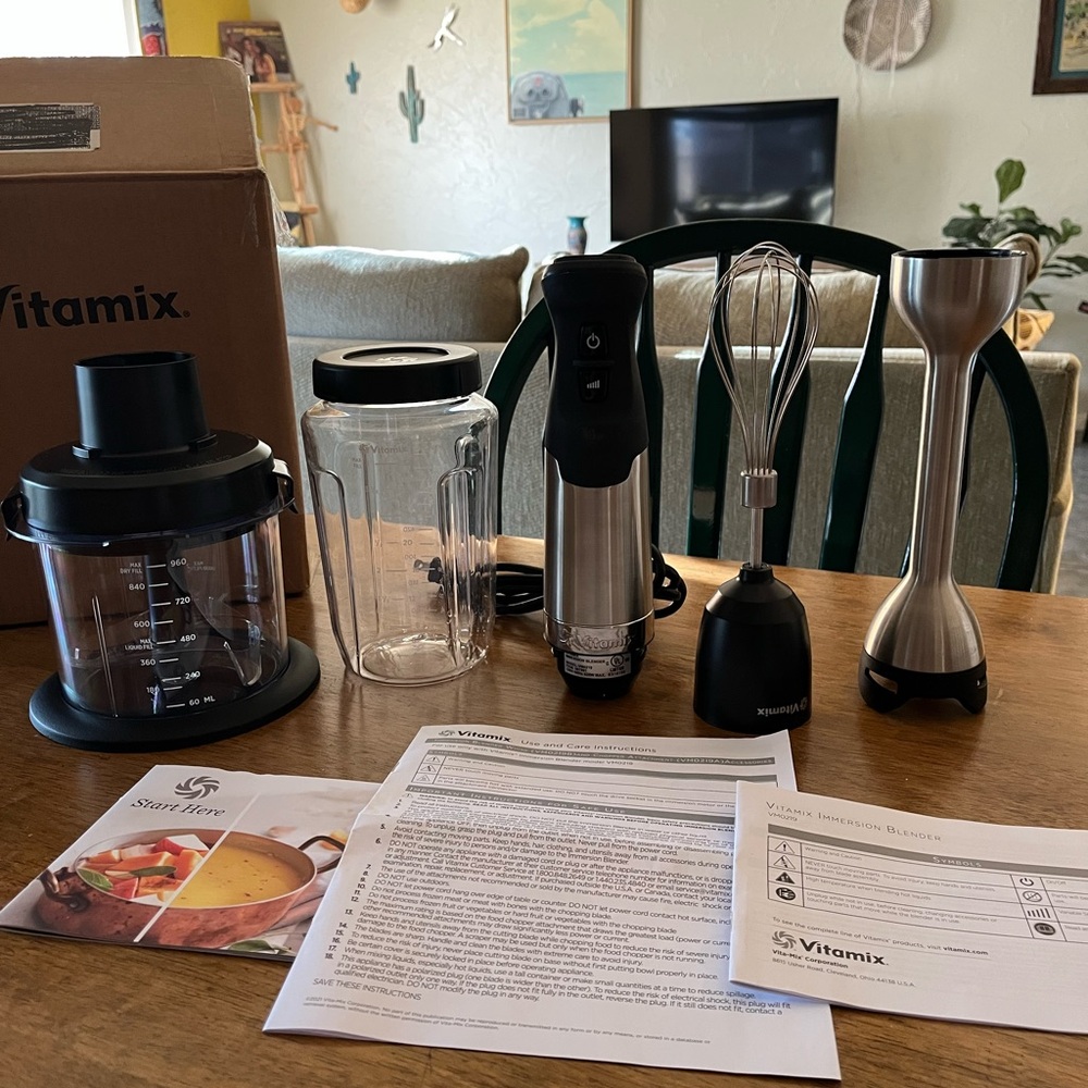 Vitamix Immersion Blender. Model VM0219. Black and Silver 5 speed. Used 3 times